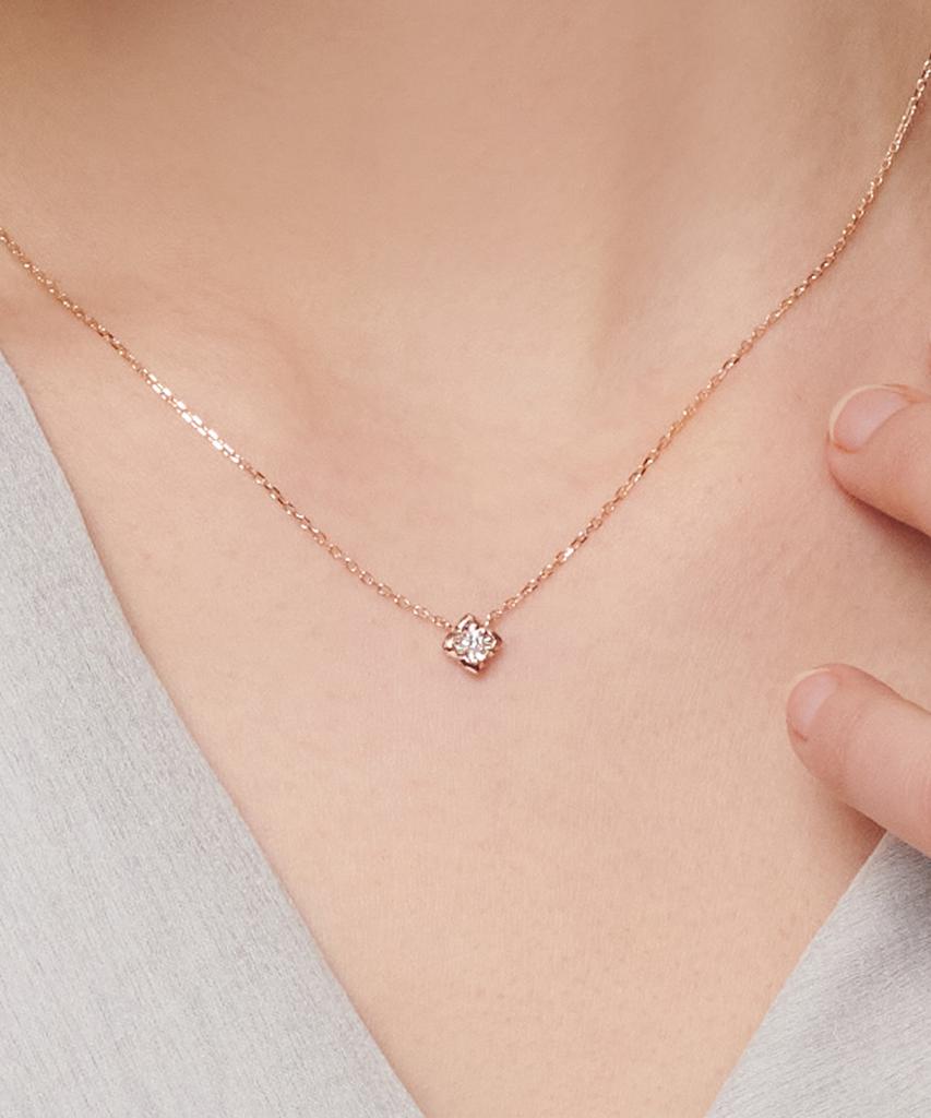Loveenb [14K Gold] Rosé Lab-Worn Diamond Necklace