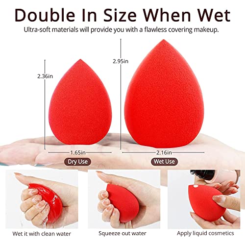 5Pcs Makeup Sponge Set, Foundation Blending Beauty Sponge, Flawless for Liquid, Cream, and Powder, Multi-colored Makeup Sponges