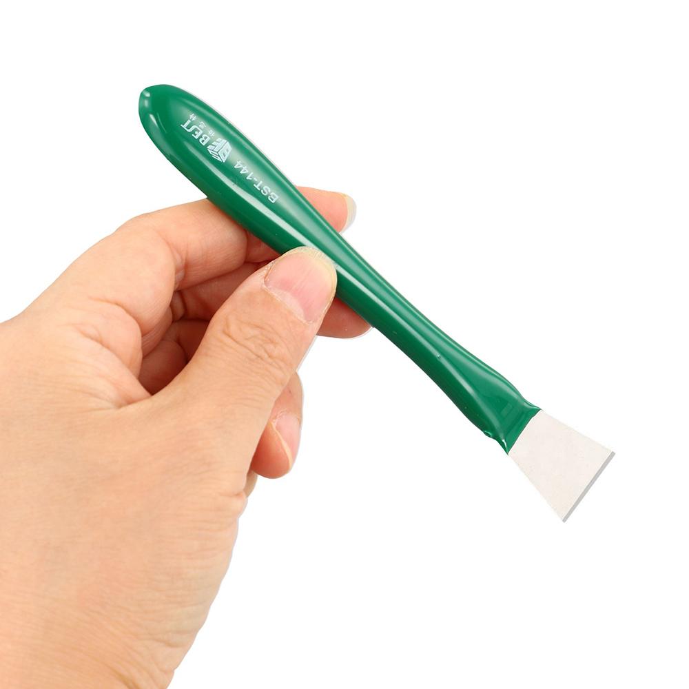 BEST BST-144 Non-Magnetic Metal Scraper with Rubber Handle for Adhesive Removal Tin Scraping Prying Tool