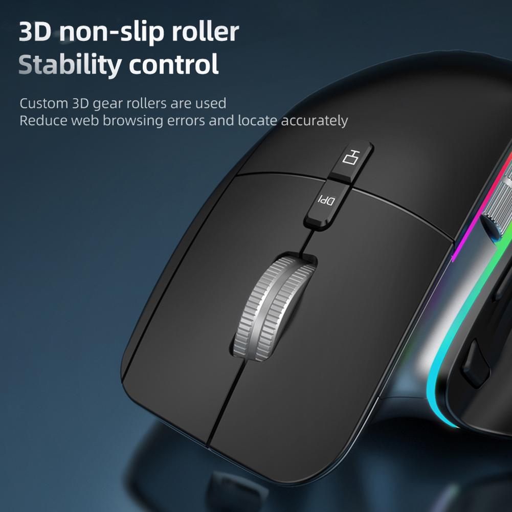 Multi-Device Wireless Mouse Ergonomic Bluetooth-Compatible 5.0 & 2.4G Gaming Mouse 1000-4000DPI Optical Gamer Mice for Laptop PC