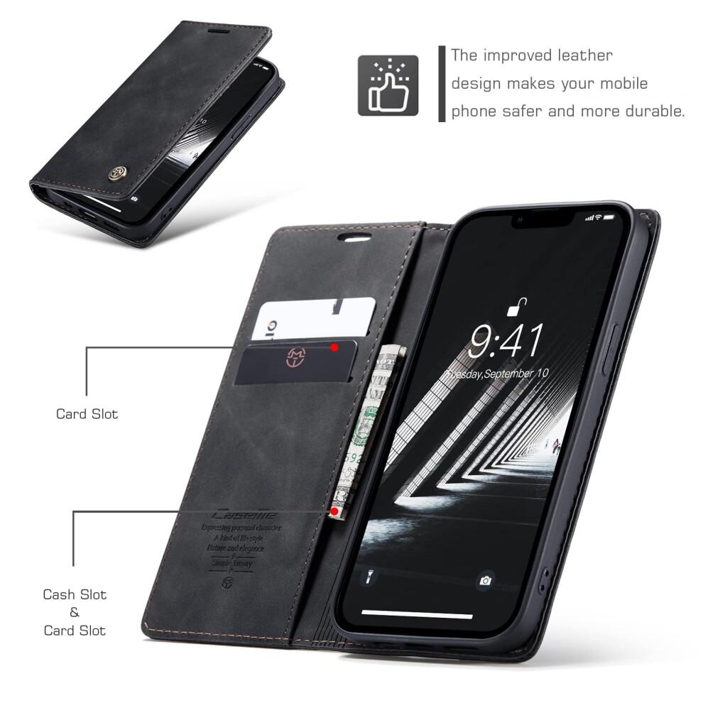 Wallet Case For iPhone 14 Pro Leather Flip Magnetic TPU Shell Case