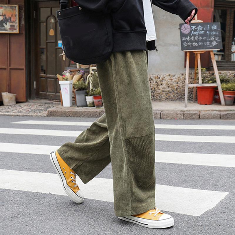 Мужские брюки Широкие брюки Летняя модная одежда Повседневная вельветовая свободная хип-хоп уличная одежда Большие размеры Брюки прямые