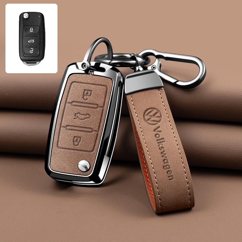 hijk1 Car Key Fob Case Cover For Volkswagen VW Polo Tiguan Golf Jetta Beetle Eos Scirocco Up Transporter Sharan Keychain Accessories