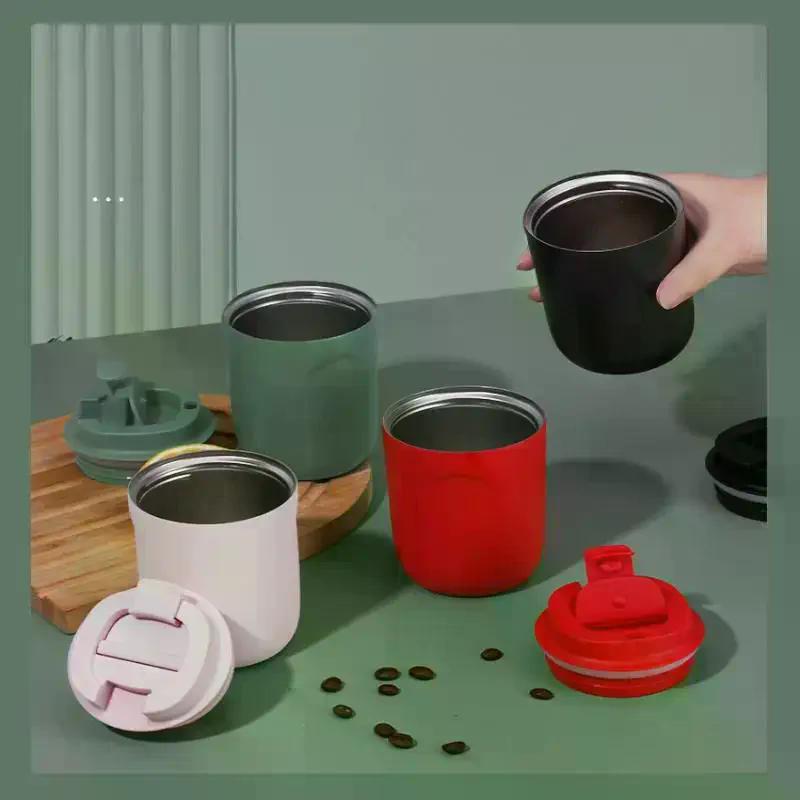 Мини термос-бутылка, кофейная кружка, чашка из нержавеющей стали, термос, герметичная вакуумная фляга, стакан с двойными стенками, изолированная дорожная посуда для напитков