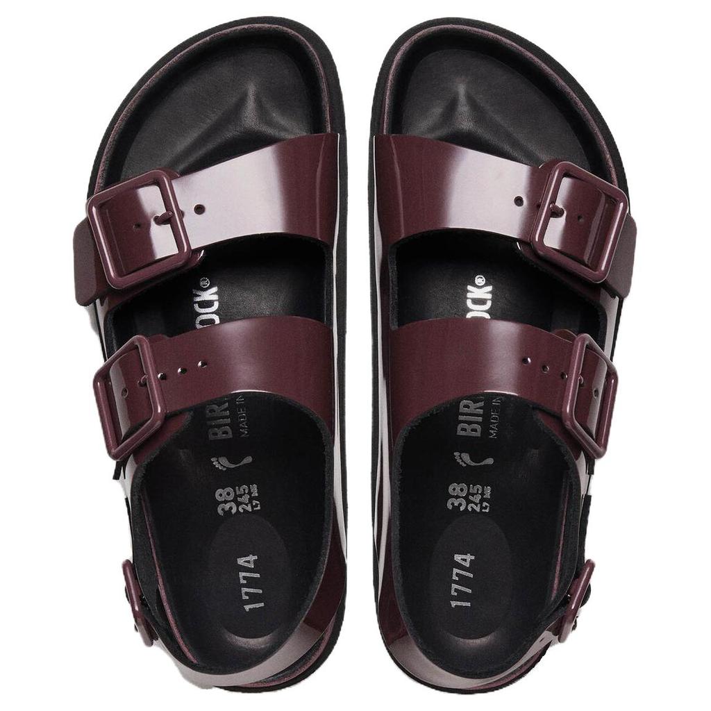 Birkenstock Сандалии Milano с пряжкой из лакированной кожи 1028683