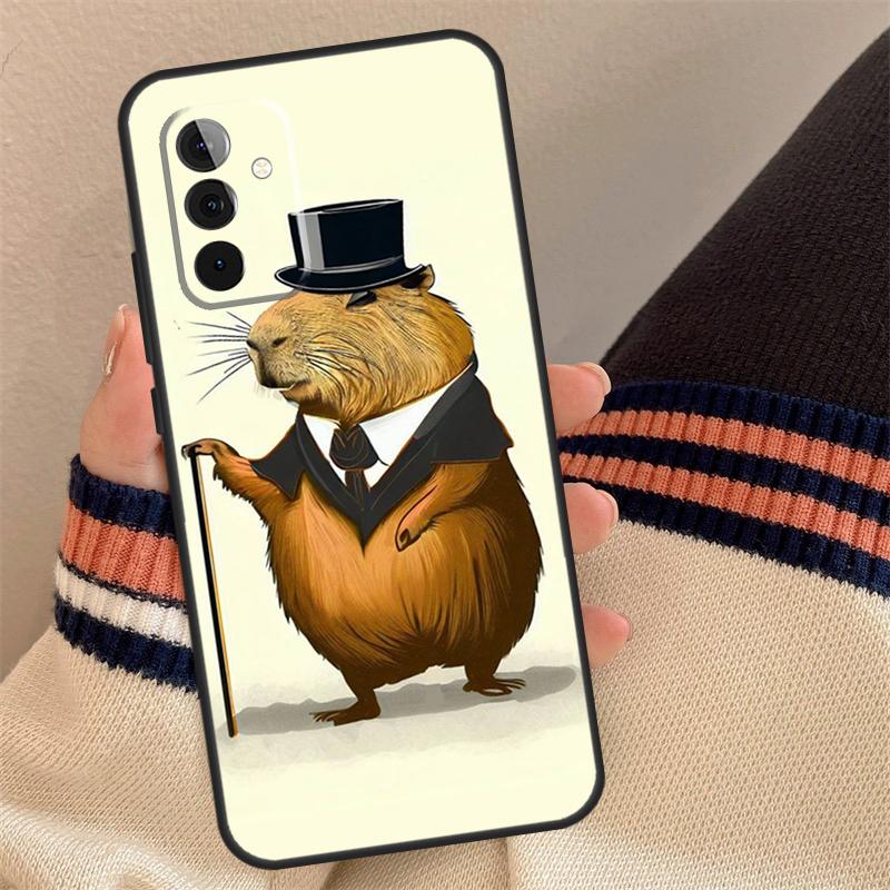 Cartoon Capybara Case For Samsung Galaxy A16 A26 A36 A56 A55 A35 A15 A52 A32 A12 A53 A33 A13 A14 A34 A54 A17