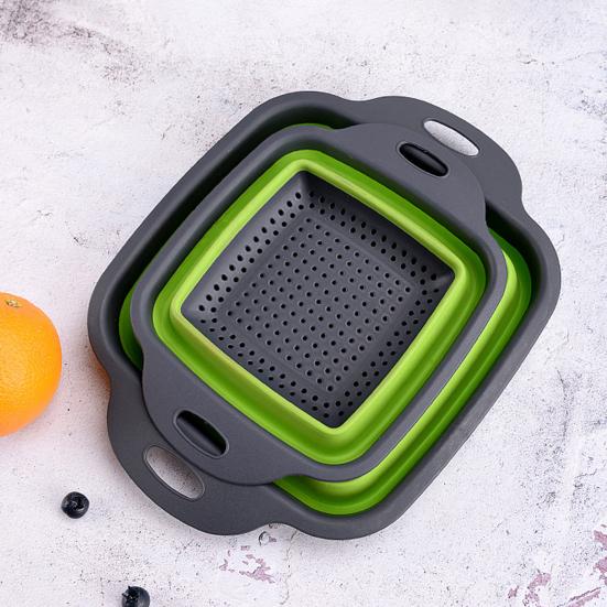 Складная корзина для слива с быстрым сливом, термостойкая, без содержания бисфенола А, кухонный дуршлаг для фруктов и овощей с ручками