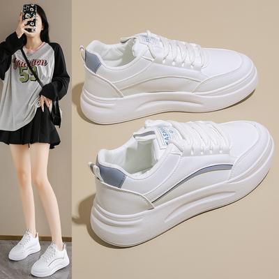 Маленькие белые туфли женские тренд осень новые дышащие студенческие кроссовки на платформе повседневные туфли