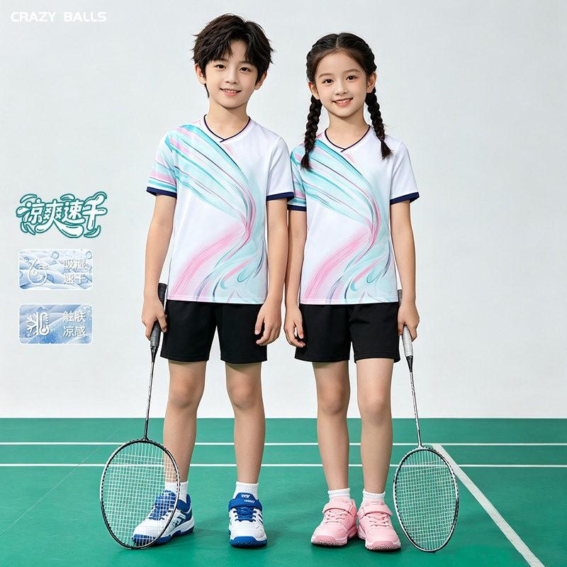 Kids Badminton Training Set Quick-Dry Sportswear Boys Girls Winter Team Uniform Custom Print