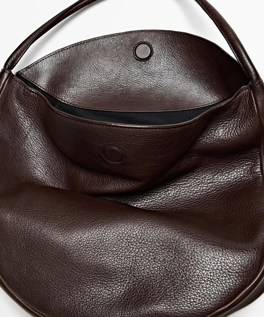 Massimo Dutti Napa Leather Medium Slouch Bag