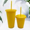 Christmas Straw Cup Festive Reusable PP Solid Color Drinking Tumbler with Lid Home