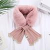 Winter New Woolen Scarve Female Lace Mermaid Warm Neck Cover Knitted Wool Collar Splicing Scarve Women's Scarve