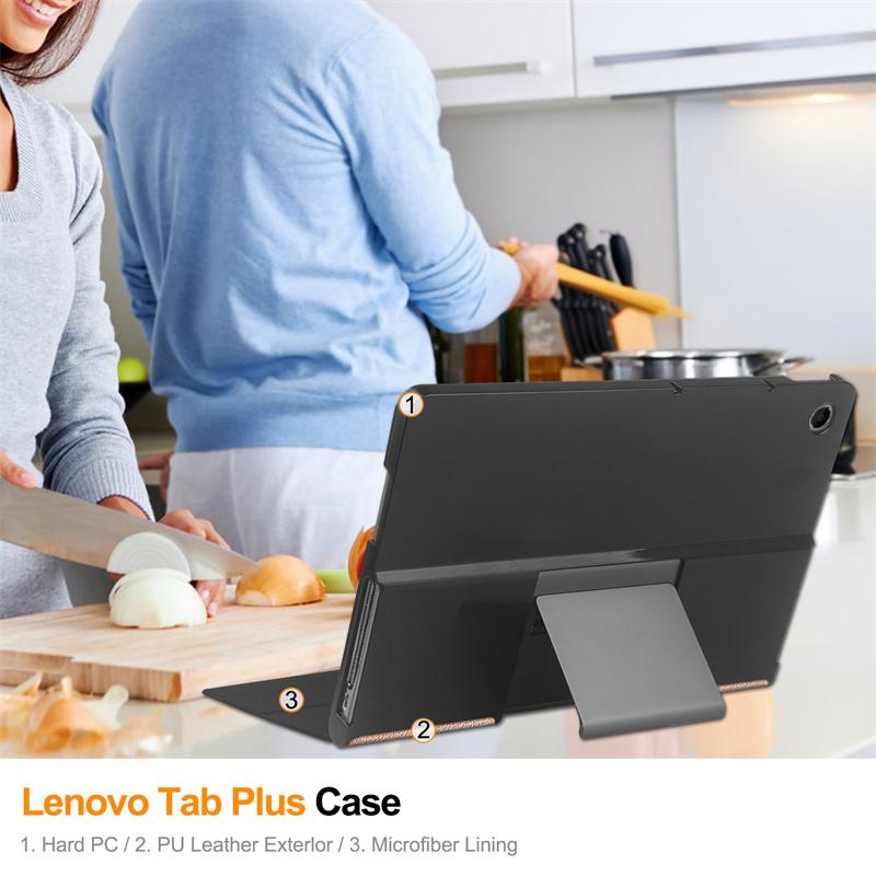 Ultra Thin Case for Lenovo Tab Plus 2024 Tablet PU Leather Protective Foldbale Cover for Lenovo Tab Plus 11.5 Inch Case