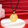 Women's Ancient Style Sand Gold God of Wealth Pendant Necklace - Gold-Plated with DIY Braided Rope Sweater Chain Accessories