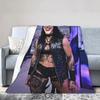 Rhea Ripley Wrestler Flannel Blanket Winter Warm Soft Throw for Kids Living Room Aesthetic Bedspread Sofa Bed Cover
