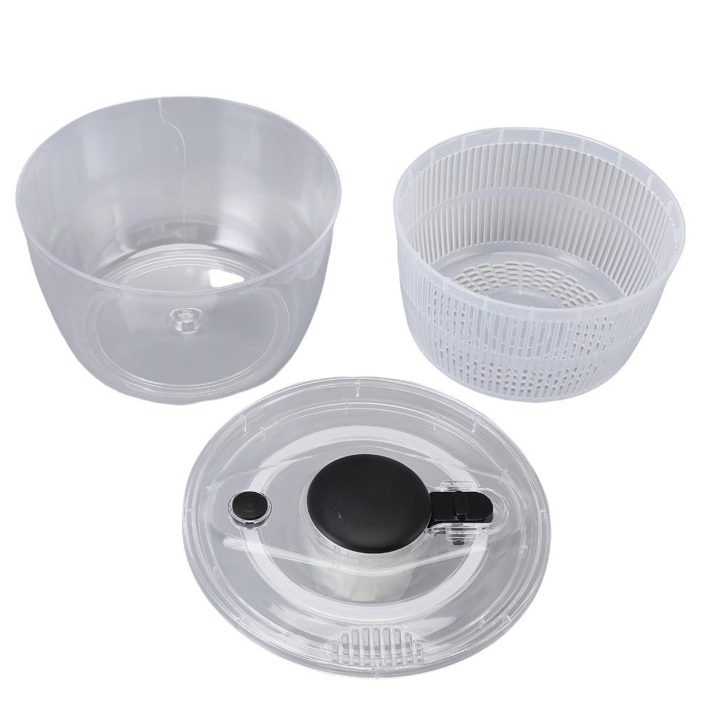 Large Capacity Vegetable Washer Spinner Bowl Transparent Black Salad Washer Meal Prep
