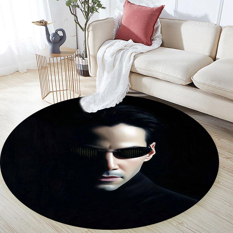 Keanu Reeves pattern round rug,Carpet Rug for Living Room Bedroom Playroom ,Non-slip Floor Mat,Holiday Gifts and Birthday Gifts.
