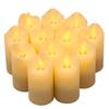 12 PCS Rechargeable Flameless Candles Realistic Warm Yellow LED Cordless Pillar Candles Electric