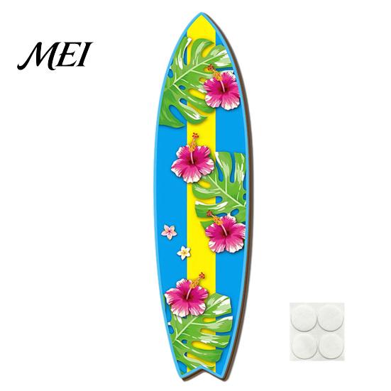 Tropical Beach Vibes Decor Hawaiian Surfboard Wall Art, Wooden Sign, Summer Aloha Theme Hanging Plaque for Living Room Kids Room, Coastal Ocean Themed