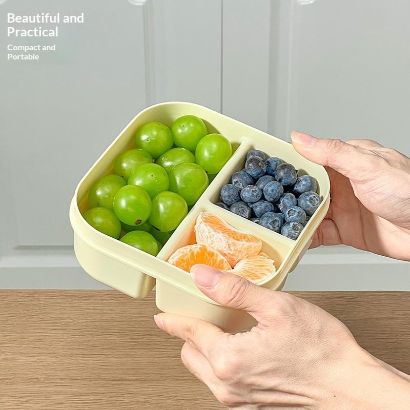 Portable Plastic Lunch Box With Compartment Microwave Safe Fruit Salad Lunch Container Kid Student Leak-Proof Bento Box