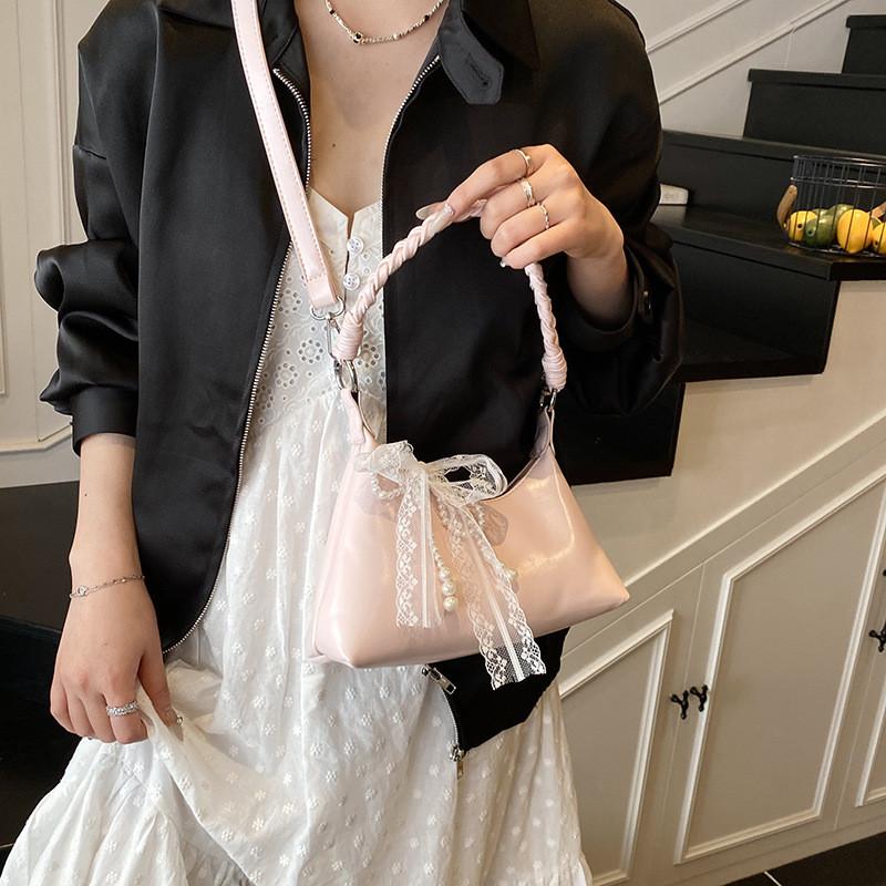 IELGY Korean Version Simple All-Match Commuter Shoulder Casual Bow Underarm Bag