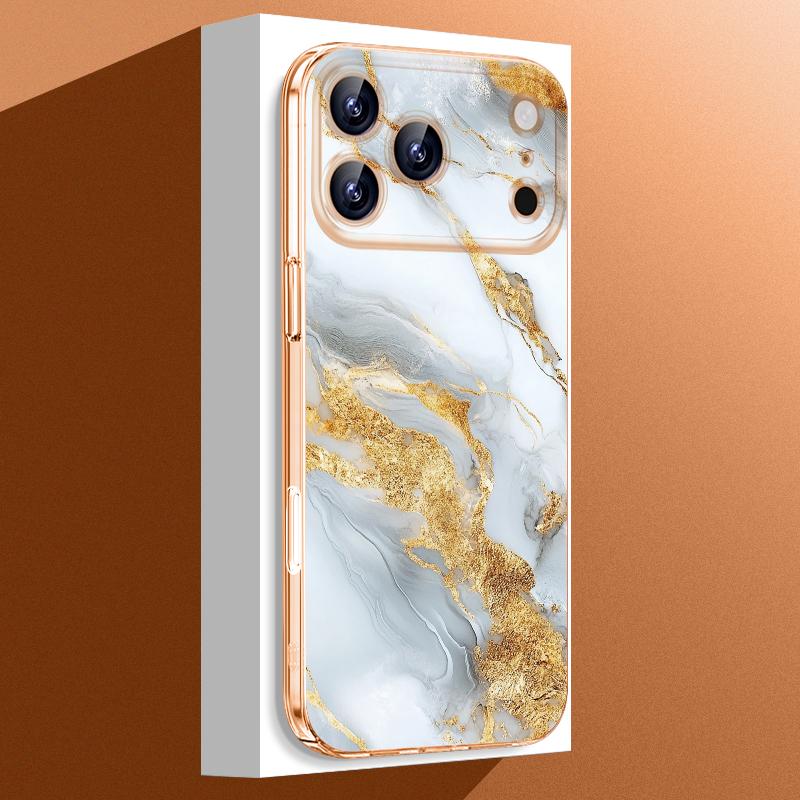 Colored Marble Pattern Transparent Case For iPhone 17 16 15 14 13 Pro Max 17 Pro 11 Shockproof Clear Crystal Hard PC Phone Cover