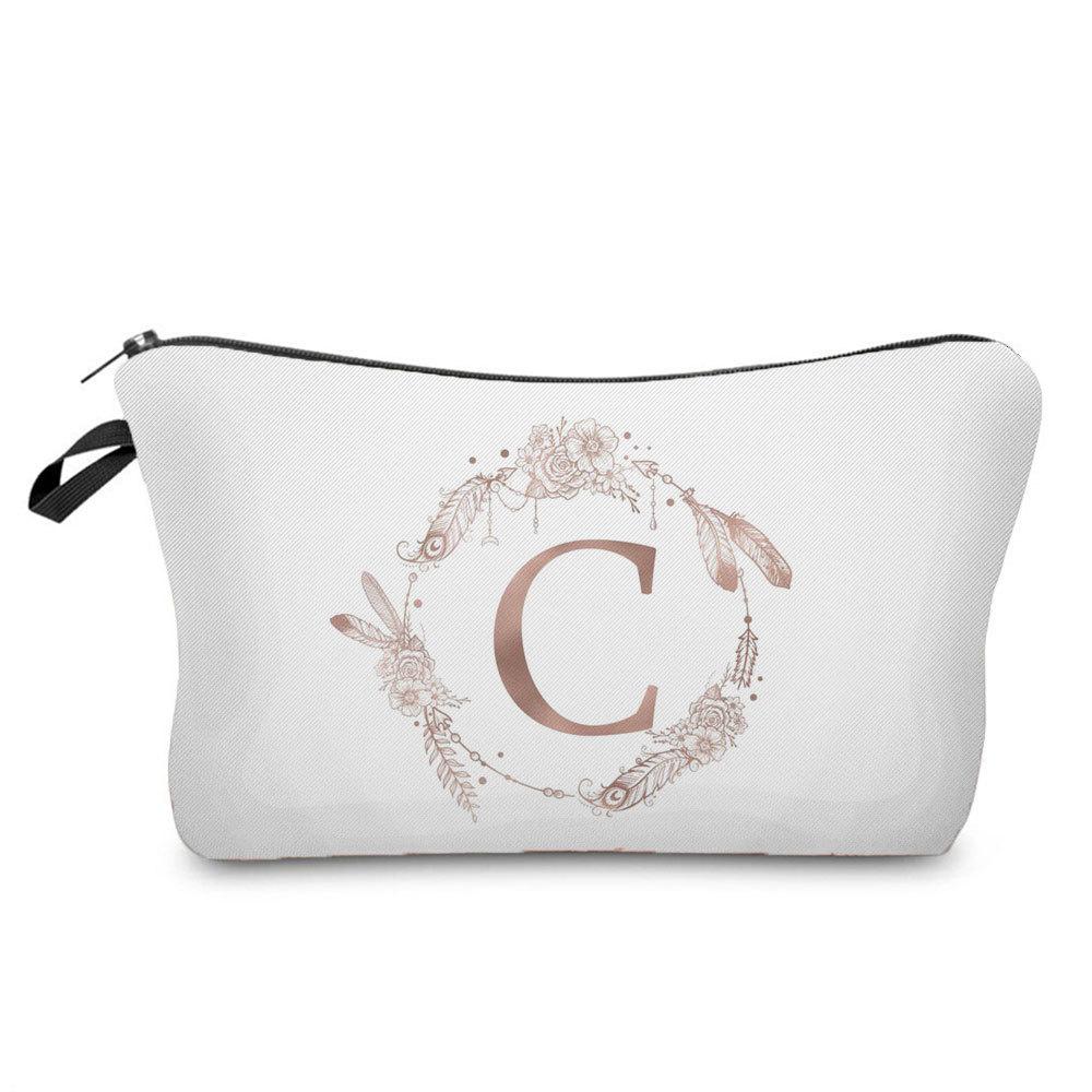 Женская косметичка с принтом букв Органайзер для туалетных принадлежностей Дорожный чехол для хранения