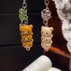 Cute Bear Phone Charms Pendant Kawaii Anime Keychain Accessories for Keys Schoolbag IPhone17 Pro Max Airpods