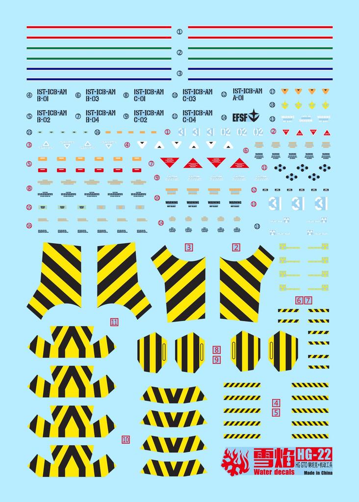 HG RG EG Robot MS Yukisha Detail Up Water Transfer Decal THE ORIGIN Guntank Early Type Mobile Worker Fluorescence!! 1/144 (HG 1/144 + HG-22) [Элемент]