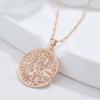 Necklace Pendant Fashion Glossy For Women Unusual Metal Flower Rose Gold Color Big Pendant Fine Daily Jewelry