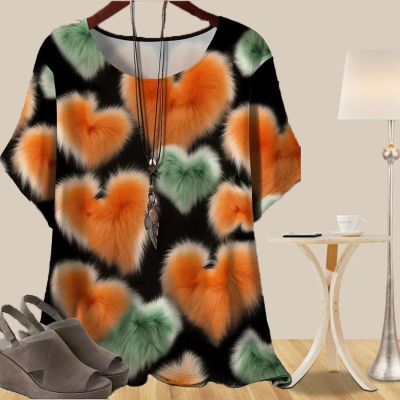 Женская повседневная свободная весенняя рубашка, женские топы с коротким рукавом и принтом «трава, грибы, любовь»