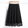 Lace A-line Half Length Long Dress for Women In Spring and Summer Large Swing Skirt High Waist Summer Elastic Waist