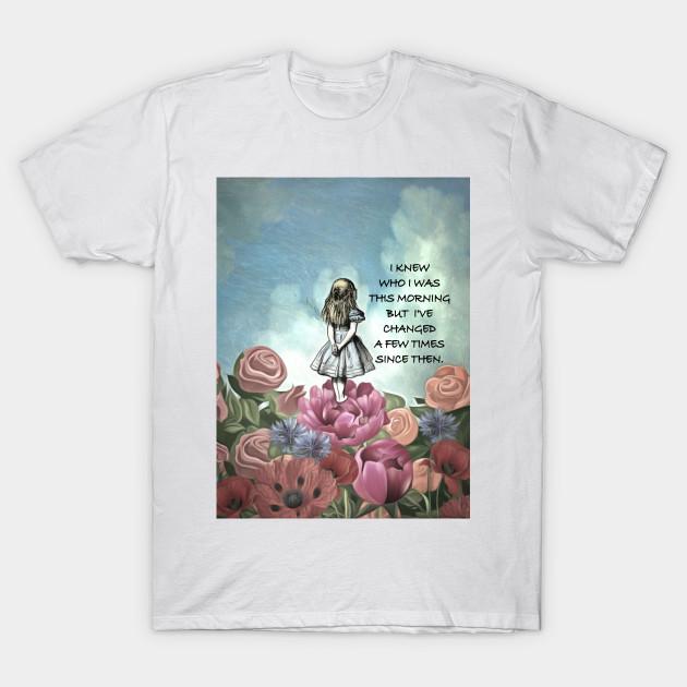 Asian Size Men Print T-shirt Wondering Alice - Alice In Wonderland Quote No-Cut Heat Transfer Print Cotton Tshirt