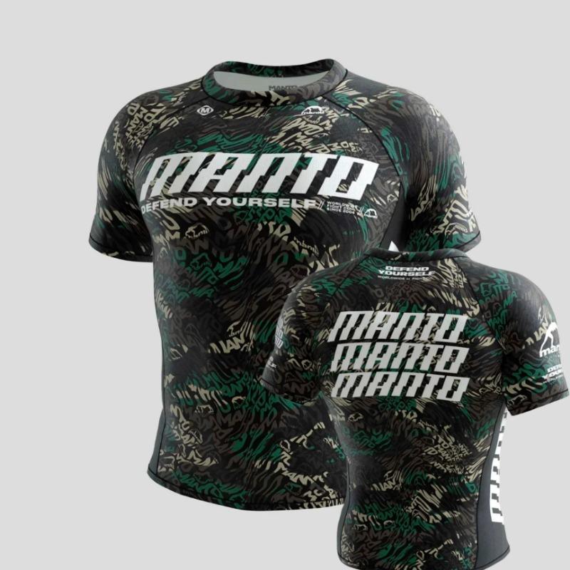 MANTO x Jannik Steger Футболка с длинным рукавом для тренировок по BJJ с принтом тигра Белый Черный Мужская