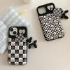 Черно-белые клетчатые задние чехлы для iPhone 15 14 13 12 11 Pro Max Plus с подвеской на воздушной подушке, чехлы для телефонов в шахматном порядке, новые чехлы