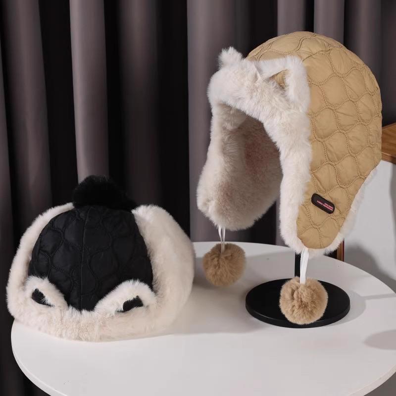 Women's Winter Plush Fox Ear Hat – Thick, Lined, Warm, Versatile, and Protective Lei Feng Style