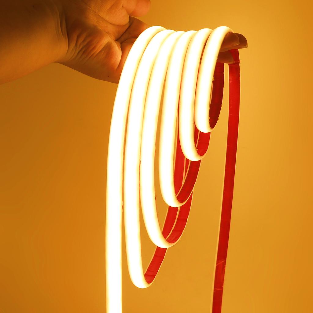 12V 24V IP68 Waterproof COB Neon Strip Hight Bright 320Leds/M Yellow/Pink/Red/White/I Blue/Pink Flexible Ribbon Rope LED Light