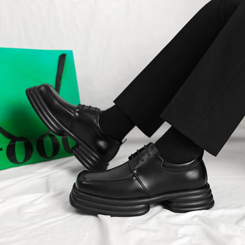 Мужские туфли-лоферы на платформе, дизайнерские новые туфли-оксфорды, весенняя мода, квадратный носок, повседневная обувь для ходьбы, классическая мужская обувь для свадьбы