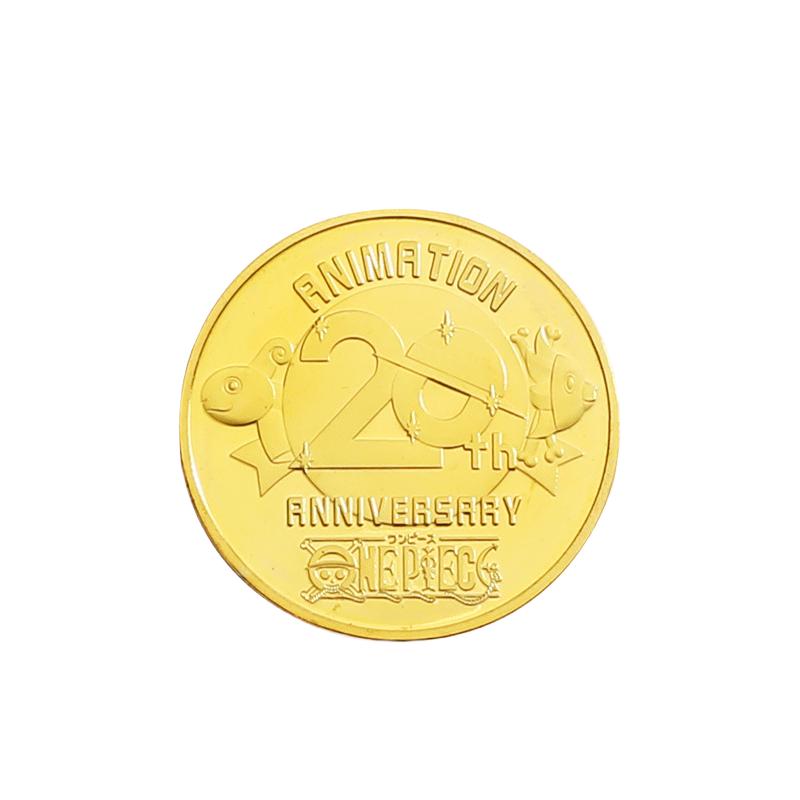 Anime Collectible Coins Luffy Zoro Gold Plated Metal Commemorative Coins Periphery Kids Birthday Gift Toy