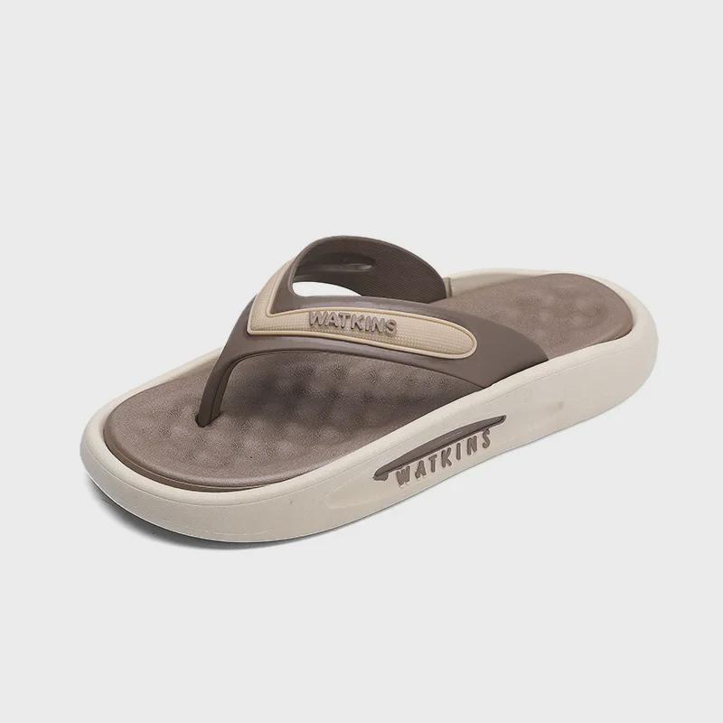 Мужские модные шлепанцы на толстой подошве: Мягкие, удобные пляжные сандалии на лето