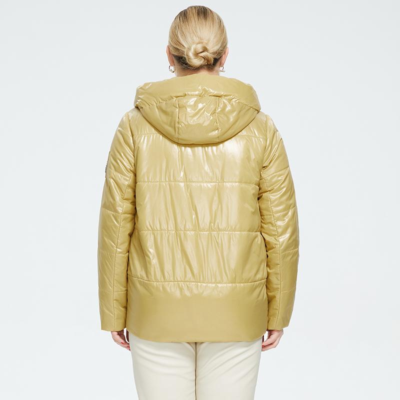 Astrid Women Jacket Oversize Quilted Warm With Hood Zipper Short Coat Casual Outwear