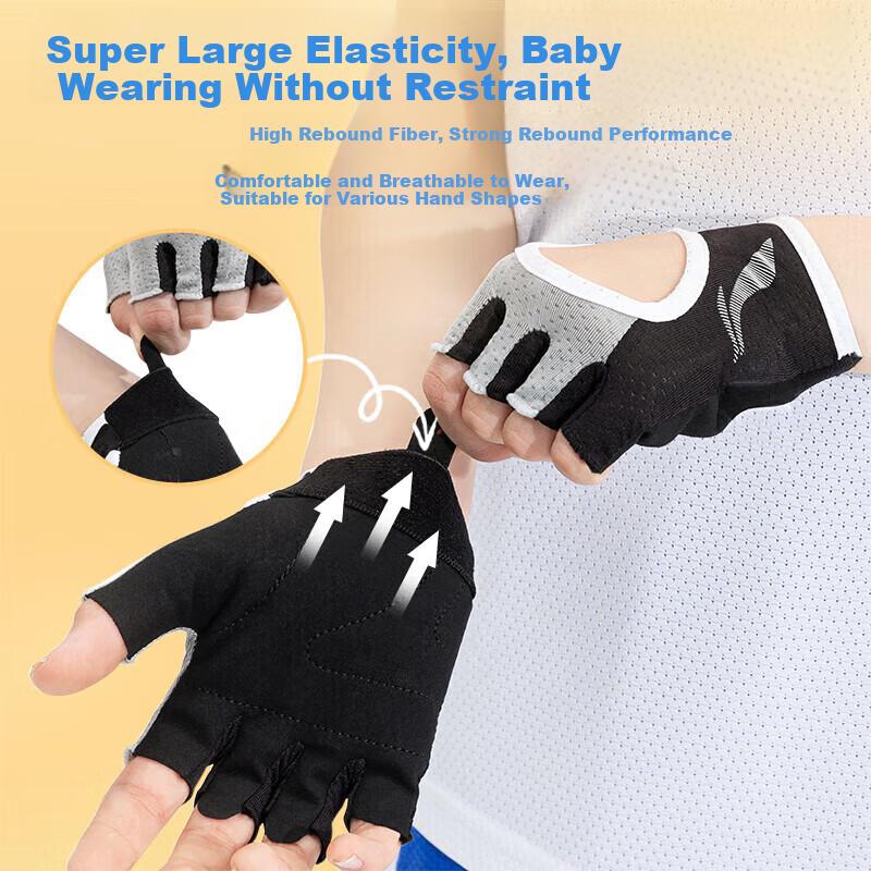 Children's Sports Gloves, Cycling Fingerless Gloves, Summer Unisex Wrist Guards, Non-Slip, Mountain Climbing, Roller Skating, Thin Style