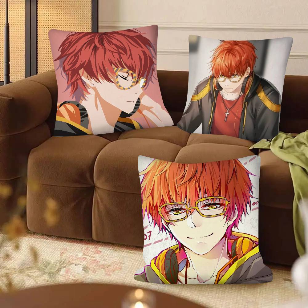 1 шт. Аниме M-Mystic Messenger Игровой Наволочка Модная Квадратная Наволочка Спальня Диван Комната Ins Декор Отдых