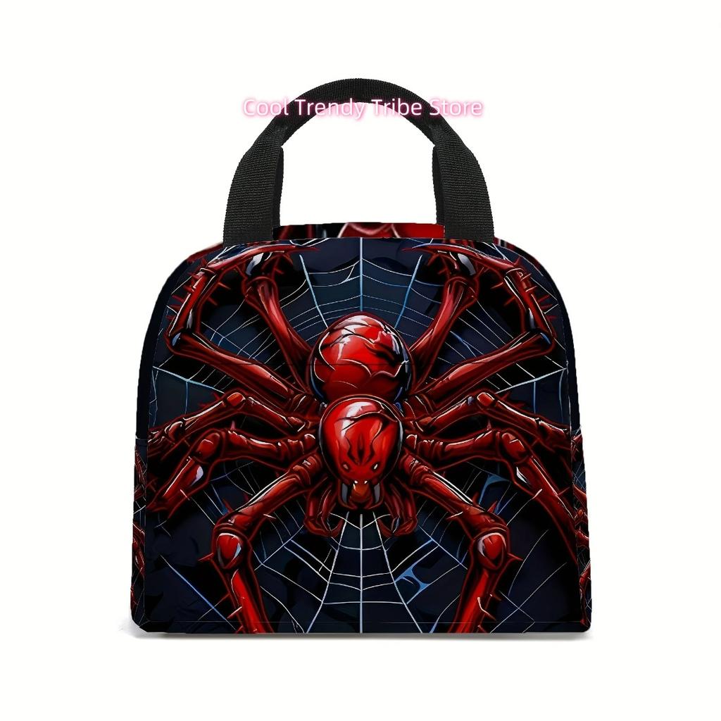Spider Printed Lunch Bag, Insulated Tote Bag, Portable Handbag, Tote Bag Ice Bag Lunch Bag Multifunctional Lunch Bag, Insulated