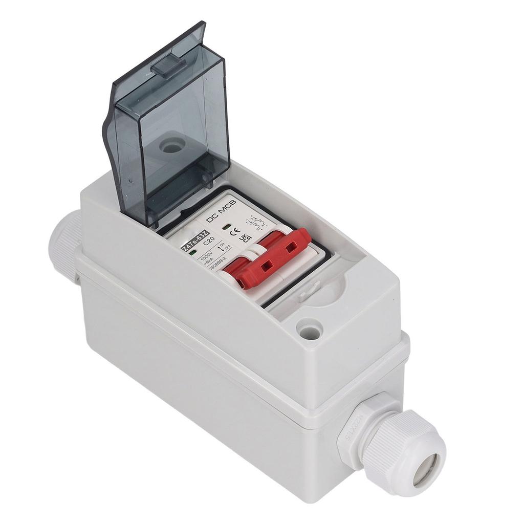 2P Miniature Circuit Breaker IP65 Waterproof Disconnect Switch for Solar PV System DC 1000V 20A