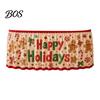 Seasonal Table Skirt Christmas Skirt, Santa Claus Elk Prints, Elastic Edge, Dining Decor, Festive Home Decor Elf Xmas Tree for Holiday Party