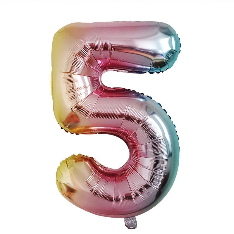 32-Inch US Number Birthday Party Balloons - Individual Aluminum Film