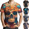 Men'S Short Sleeve T-Shirt 3D Printed Skull Trend Casual Crew Neck T-Shirt