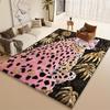 Luxury Velvet Leopard Print Area Carpet Golden AccentsMat Living Room Office Garden Floor Accent Fabric Large Area Mat Decor