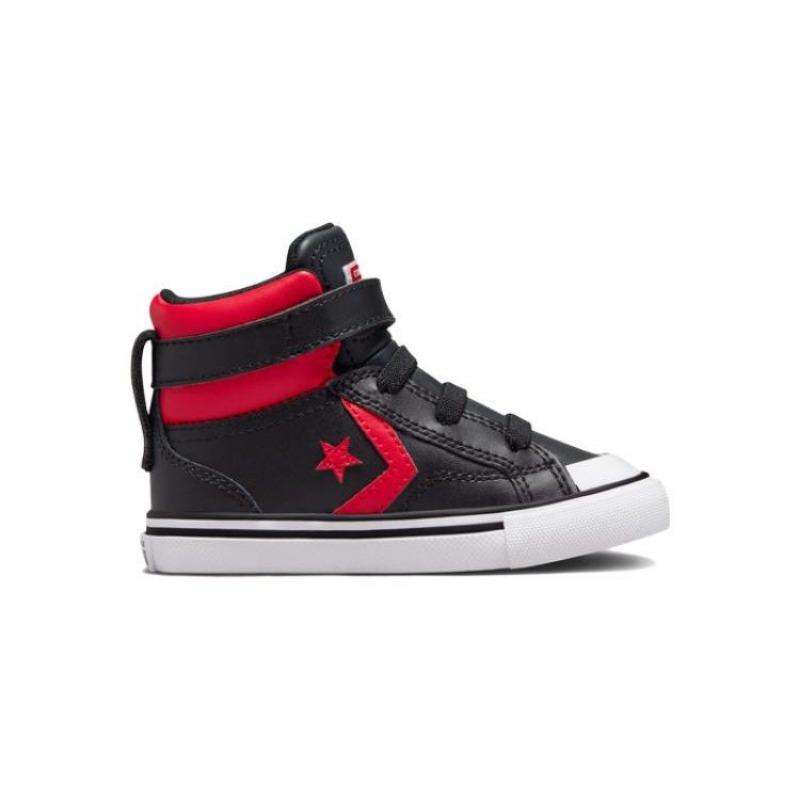 Converse Кроссовки Pro Blaze Strap Varsity для малышей, высокие, на липучке, с бархатной подкладкой, повседневные, износостойкие, теплые, черные с красным, A03228C